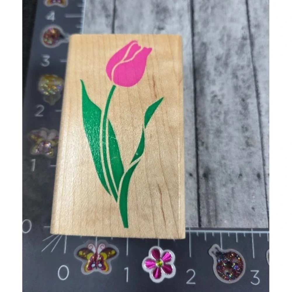 Rubber Stampede Truly Tulips Single Stem Flower 1995 Rubber Stamp Wood #A15